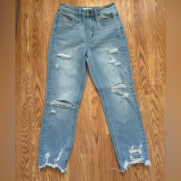 Flying Monkey distressed denim Cotton Jeans Womens NWOT F4148 Size 24 - Picture 2 of 9